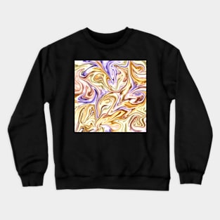 Trendy bright purple gold  liquid marble abstract swirl waves pattern Crewneck Sweatshirt